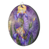 Paarse Iris Flowers Dart Board Irises Dartbord (Voorkant Rechts)