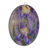 Paarse Iris Flowers Dart Board Irises Dartbord (Voorkant Links)