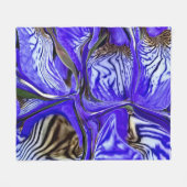 Paarse Iris Flowers Fleece Deken (Voorkant (Horizontaal))