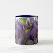 Paarse Iris Flowers Foto van Coffee Mugs Tweekleurige Koffiemok (Center)