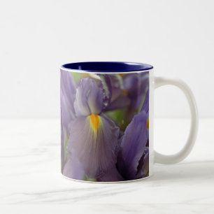 Paarse Iris Flowers Foto van Coffee Mugs Tweekleurige Koffiemok