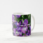 Paarse Iris Flowers Gepersonaliseerd Koffiemok (Voorkant rechts)