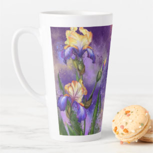 Paarse Iris Flowers Latte Mok Irises Painting