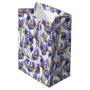 Paarse Iris Flowers Medium Cadeauzakje
