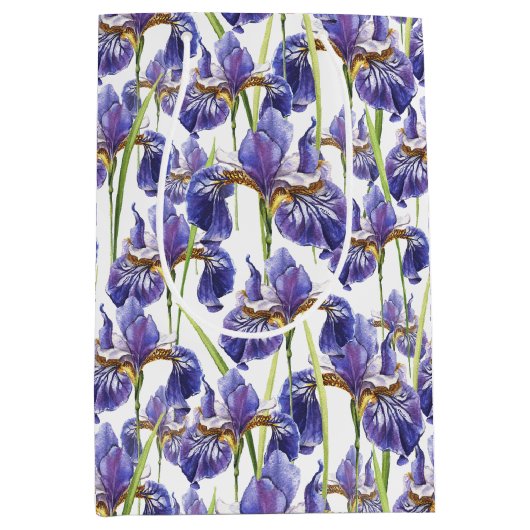 Paarse Iris Flowers Medium Cadeauzakje (Voorkant)