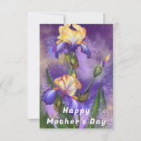 Paarse Iris Flowers Moederdag Kaart