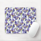 Paarse Iris Flowers Muismat (Met muis)