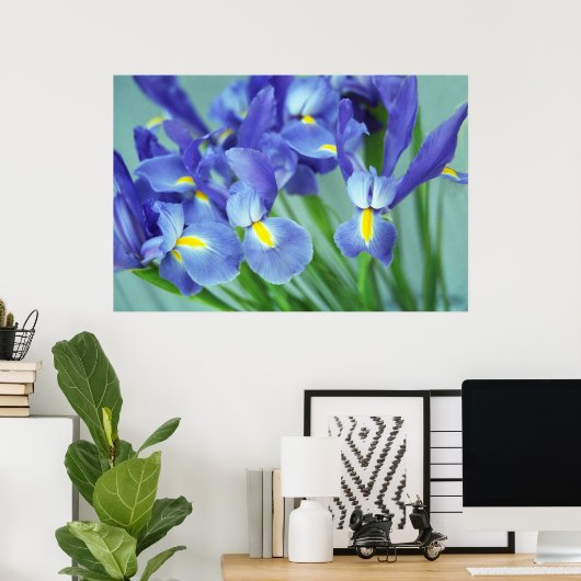 Paarse Iris Flowers Poster Art Print (Thuiskantoor)