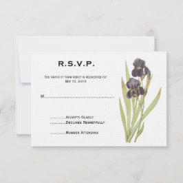 Paarse Iris Flowers RSVP Kaartje