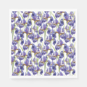 Paarse Iris Flowers Servet