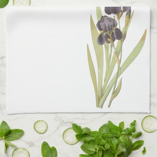 Paarse Iris Flowers Theedoek (Gevouwen)