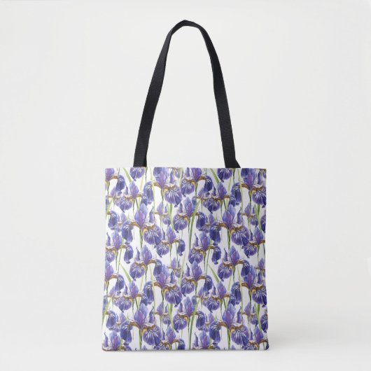 Paarse Iris Flowers Tote Bag (Voorkant)