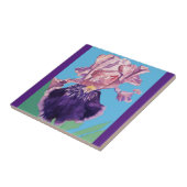 Paarse Iris Flowers waterverf irises keramische Te Tegeltje (Zijkant)