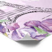 Paarse Iris Franse Feest- of Partijwelcome Poster (Hoek)