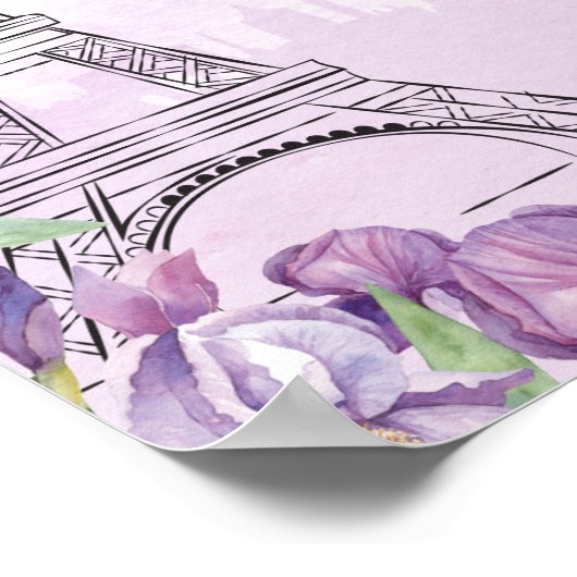 Paarse Iris Franse Feest- of Partijwelcome Poster (Hoek)