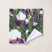 Paarse Iris Garden Bad Handdoek (Wasdoekje)