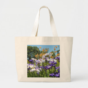 Paarse Iris Garden Bag Grote Tote Bag