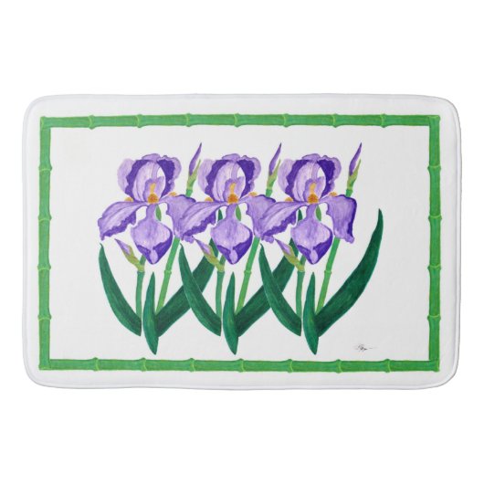 Paarse Iris Garden Bathmat Badmat (Voorkant)