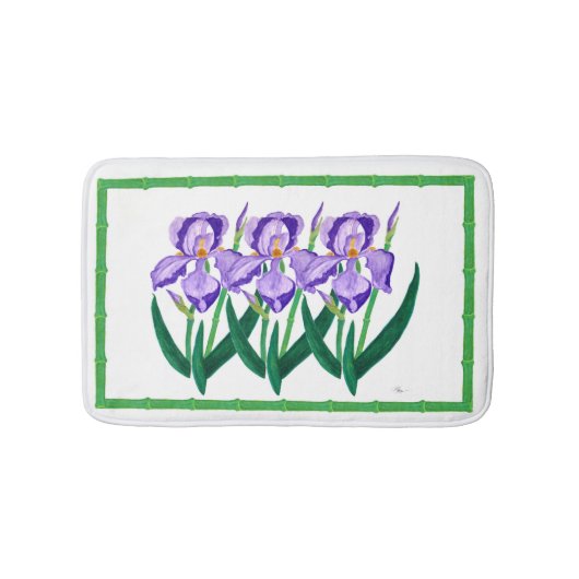 Paarse Iris Garden Bathmat Badmat (Voorkant)