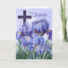 Paarse Iris Garden Christelijke sympathie Kaart