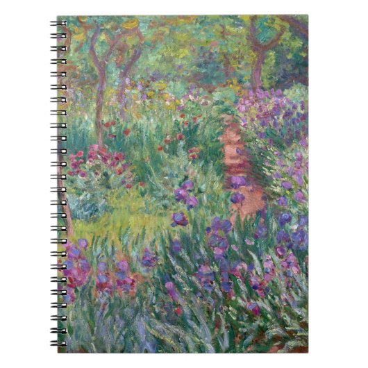Paarse Iris Garden Impressionist Notitieboek (Voorkant)