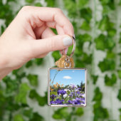 Paarse Iris Garden Sleutelhanger (Hand)