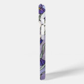 Paarse Iris Gebrandschilderde Botanische Bloem Case-Mate iPhone Case (Achterkant / Links)