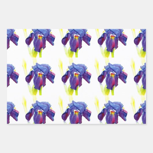 Paarse Iris Gift Wrap Inpakpapier Vel (Voorkant 2)