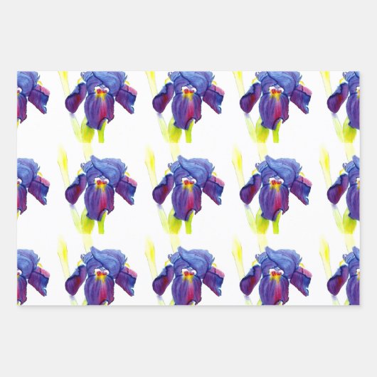 Paarse Iris Gift Wrap Inpakpapier Vel (Voorkant)