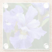 Paarse iris glazen onderzetter (Achterkant)