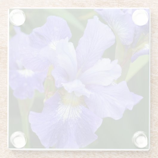 Paarse iris glazen onderzetter (Achterkant)