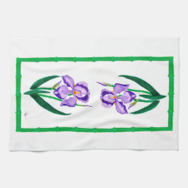 Paarse Iris (Green Trim) 16 x 24-inch handdoek