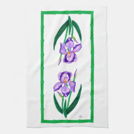 Paarse Iris (Green Trim) 16 x 24-inch handdoek