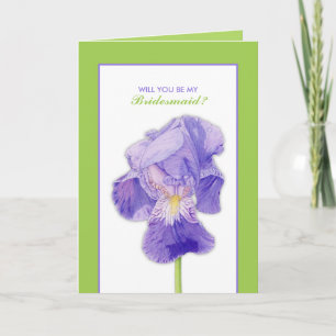 Paarse iris groen zal je mijn bruidsmeisje Kaart