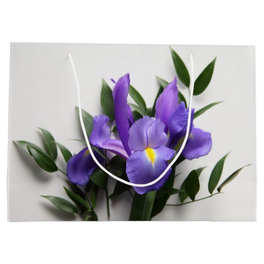 Paarse iris groot cadeauzakje (Achterkant)