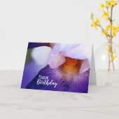 Paarse Iris Happy Birthday Foto van Birthday Kaart (Gele Bloem)