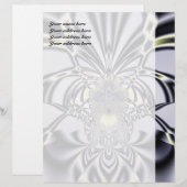 Paarse Iris Heilige Geometrie Fractale Kunst Briefhoofd (Voorkant / Achterkant)