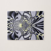 Paarse Iris Heilige Geometrie Fractale Kunst Legpuzzel (Horizontaal)