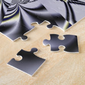 Paarse Iris Heilige Geometrie Fractale Kunst Legpuzzel (Zijkant)