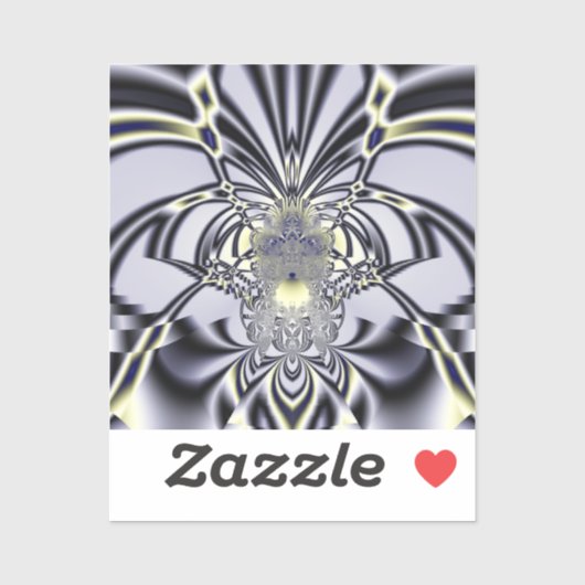 Paarse Iris Heilige Geometrie Fractale Kunst Sticker (Vel)