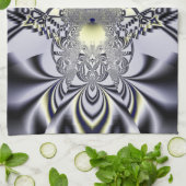 Paarse Iris Heilige Geometrie Fractale Kunst Theedoek (Gevouwen)