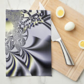 Paarse Iris Heilige Geometrie Fractale Kunst Theedoek (Quarter Fold)