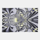 Paarse Iris Heilige Geometrie Fractale Kunst Theedoek (Horizontaal)