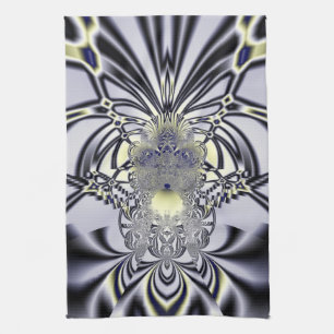Paarse Iris Heilige Geometrie Fractale Kunst Theedoek