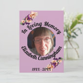 Paarse Iris Herinnering Foto Herdenkingskaart Kaart (Staand voorkant)