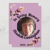 Paarse Iris Herinnering Foto Herdenkingskaart Kaart (Voorkant / Achterkant)