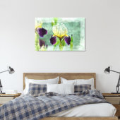 Paarse Iris Impressionist Floral Painting Art Canvas Afdruk (Insitu (Slaapkamer))