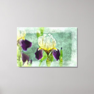 Paarse Iris Impressionist Floral Painting Art Canvas Afdruk