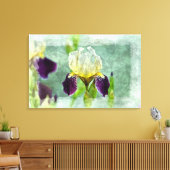 Paarse Iris Impressionist Floral Painting Art Canvas Afdruk (Insitu (Woonkamer))