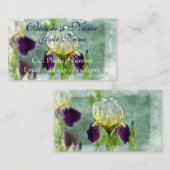 Paarse Iris Impressionist Floral Painting Art Visitekaartje (Voorkant / Achterkant)